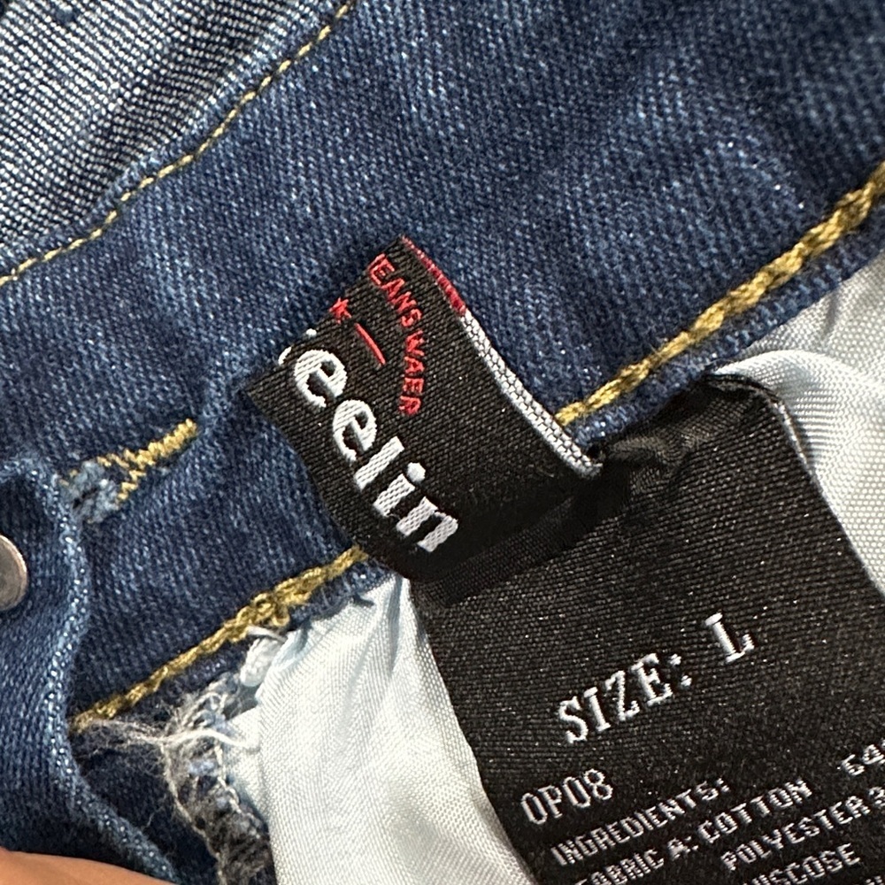 Women's Dark Blue Denim Overalls dress size L - Picture 8 of 9